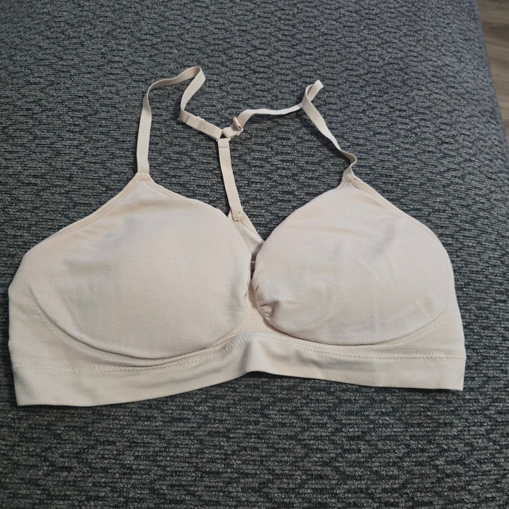Yummie Wireless Bralette Womens M/L Beige Good Racerback Adjustable Straps‎